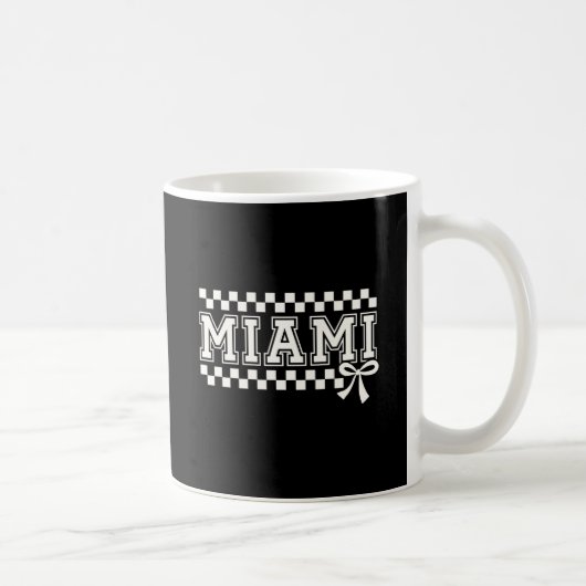 Miami Collegiate Checkerboard Coquette Bow Mug Kaffeetasse (Rechts)