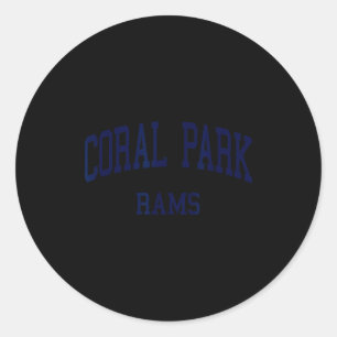 Miami Coral Park High School HS Miami FL Retro Runder Aufkleber