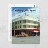 Miami-Deko-Kabine Postkarte (Vorne/Hinten)