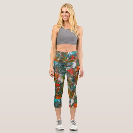 Miami Dolphins Balloon Studio Kunst Capri Leggings (Vorderseite)