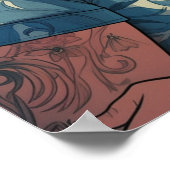 Miami Downtown Gay Men Cuddling Illustration Poster (Ecke)