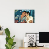Miami Downtown Gay Men Cuddling Illustration Poster (Heimbüro)