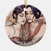 Miami Downtown Women Cuddling Lesbians Zeichnend Keramik Ornament (Vorne)