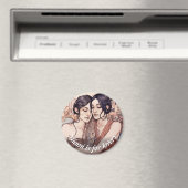 Miami Downtown Women Cuddling Lesbians Zeichnend Magnet (In Situ (Geschirrspüler))