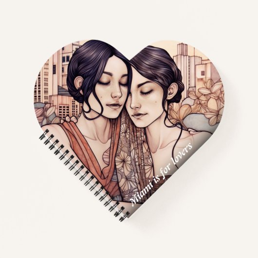 Miami Downtown Women Cuddling Lesbians Zeichnend Notizblock (Vorderseite)