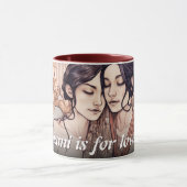 Miami Downtown Women Cuddling Lesbians Zeichnend Tasse (Zentrum)