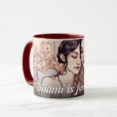 Miami Downtown Women Cuddling Lesbians Zeichnend Tasse (Vorderseite Links)