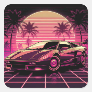 Miami Dreams Quadratischer Aufkleber