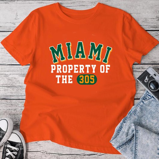 Miami-Eigentum des 305 Orange T-Shirts | Herren