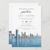 Miami Elopement Wedding Reception Einladung (Vorne/Hinten)