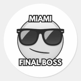 Miami Endboss Cool Emoji Aufkleber