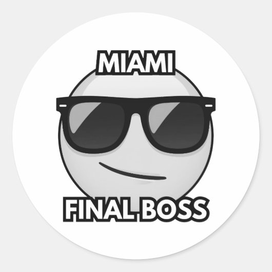Miami Endboss Cool Emoji Aufkleber (Vorderseite)