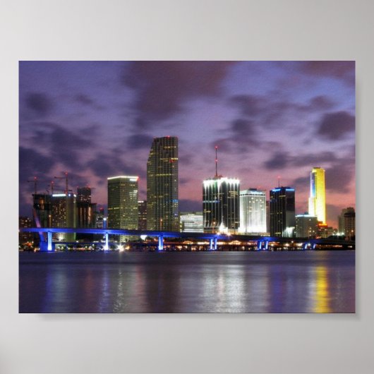 Miami Evening Skyline Poster (Vorne)