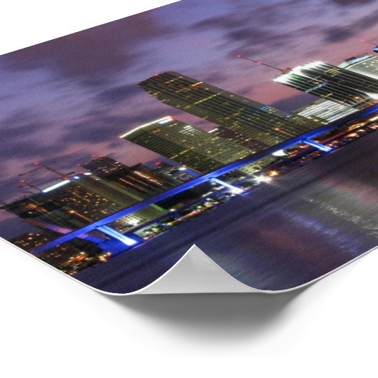 Miami Evening Skyline Poster (Ecke)