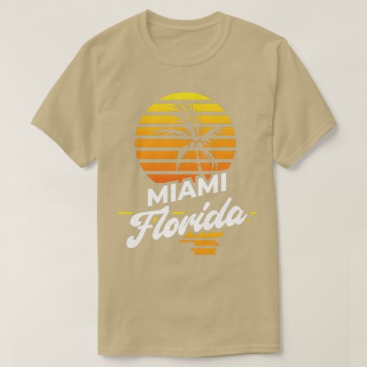 Miami Exotic Palm Trees Retro Summer FL Florida T-Shirt (Design vorne)