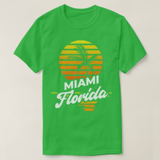 Miami Exotic Palm Trees Retro Summer FL Florida T-Shirt (Design vorne)