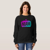 Miami Fette Skyline Stadt Vaporwave Sweatshirt (Vorne ganz)