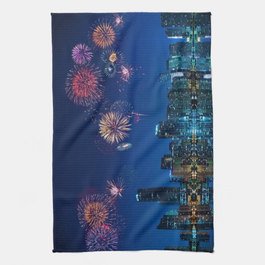 Miami Fireworks Geschirrtuch (Vertikal)