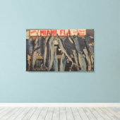 Miami, FL - Ansicht Pier 5 City Yacht Club w/ Leinwanddruck (Insitu (Holzboden))