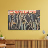 Miami, FL - Ansicht Pier 5 City Yacht Club w/ Leinwanddruck (Insitu (Wohnzimmer))