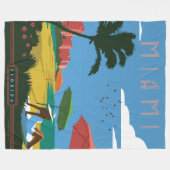 Miami, FL Fleecedecke (Vorderseite (Horizontal))