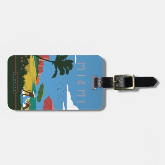 Miami, FL Gepäckanhänger (Vorderseite horizontal)