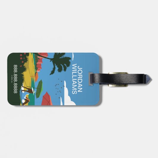 Miami, FL Gepäckanhänger (Rückseite horizontal)