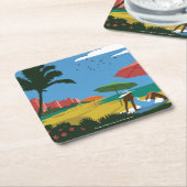 Miami, FL Rechteckiger Pappuntersetzer (angewinkelt)