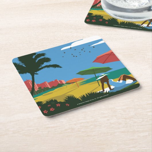 Miami, FL Rechteckiger Pappuntersetzer (angewinkelt)