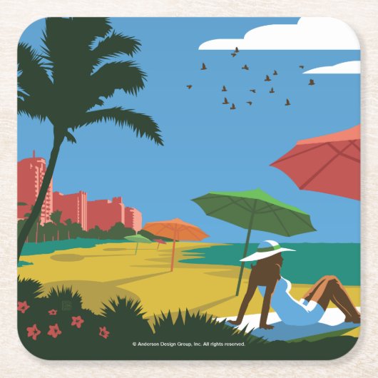 Miami, FL Rechteckiger Pappuntersetzer (Vorderseite)