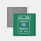 Miami, FL Road Sign Magnet (Vorderseite/Rückseite)
