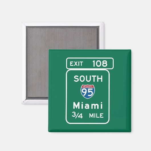 Miami, FL Road Sign Magnet (Vorderseite/Rückseite)
