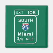 Miami, FL Road Sign Magnet (Vorne)