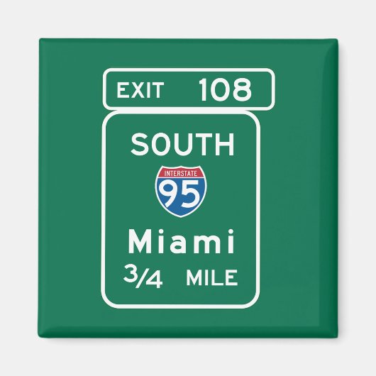 Miami, FL Road Sign Magnet (Vorne)