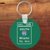 Miami, FL Road Sign Schlüsselanhänger (Vorderseite)