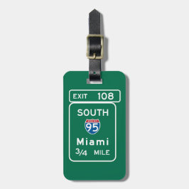 Miami, FL-Verkehrsschild Gepäckanhänger