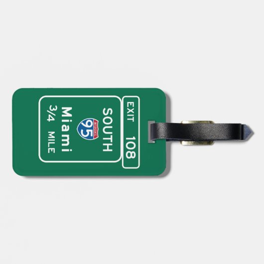 Miami, FL-Verkehrsschild Gepäckanhänger (Rückseite horizontal)