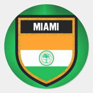 Miami Flag Runder Aufkleber
