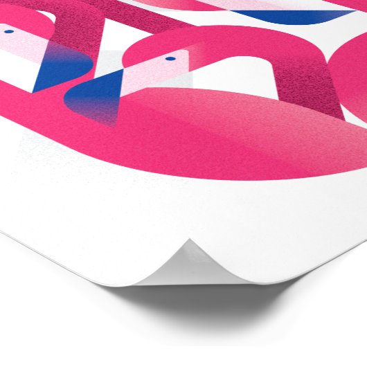 Miami Flamingo Color Poster (Ecke)