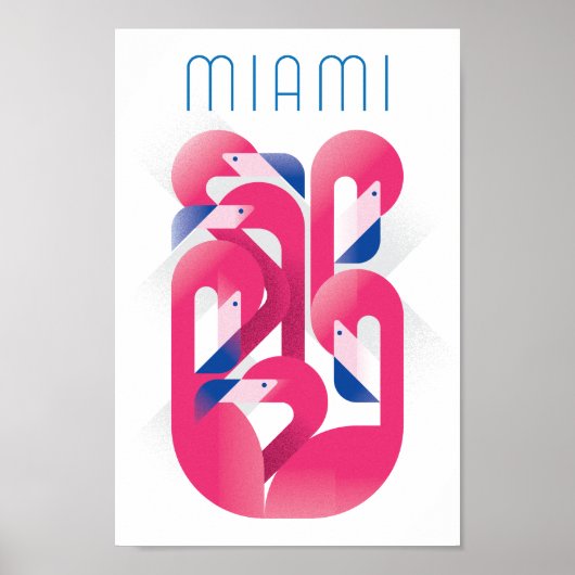 Miami Flamingo Color Poster (Vorne)