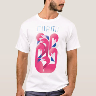 Miami-Flamingo-Farbe T-Shirt