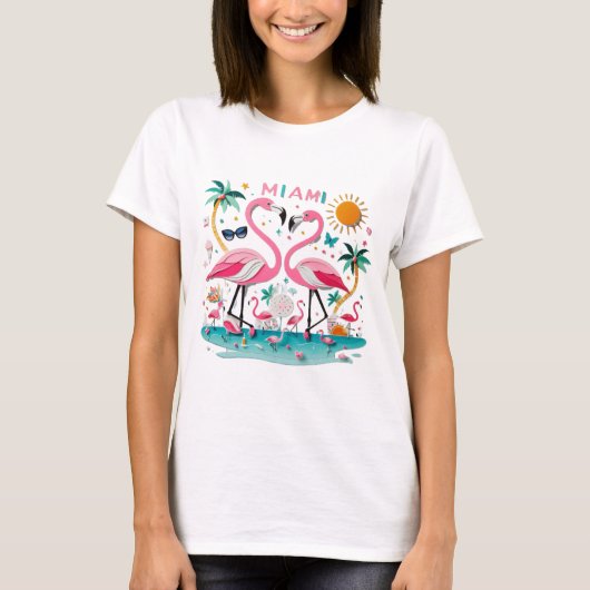 Miami Flamingo Paradise Women's T - Shirt (Vorderseite)