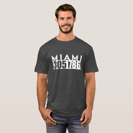 MIAMI Florida 305 u. 786 Postleitzahl STADT T-Shirt (Vorne ganz)