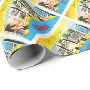 Miami Florida alte Vintage Reise-Andenken Floridas Geschenkpapier