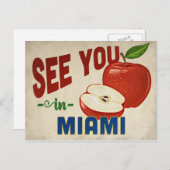Miami Florida Apple - Vintage Travel Postkarte (Vorne/Hinten)