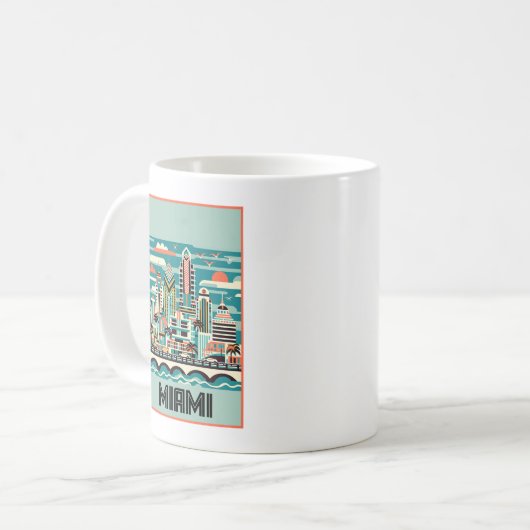 Miami Florida Art Deco Kaffeetasse (Vorderseite Links)