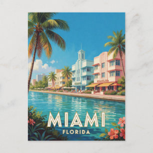Miami Florida Art Deco Reise Postkarte
