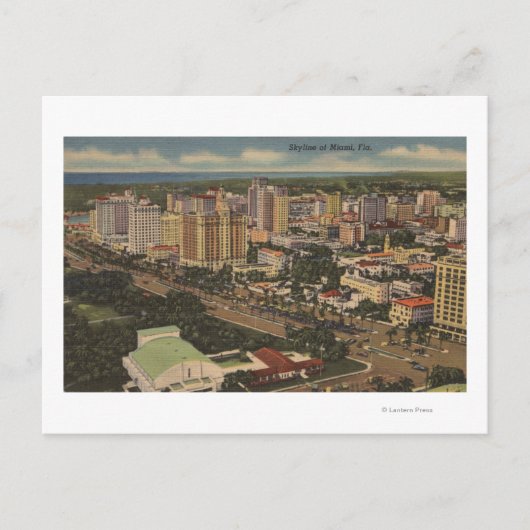 Miami, Florida - Aussicht auf die Innenstadt Postkarte (Vorderseite)