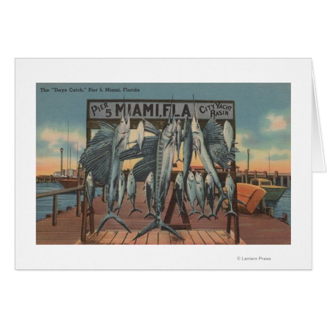 Miami, Florida - Aussicht auf Pier 5 mit Fisch (Vorderseite (Horizontal))