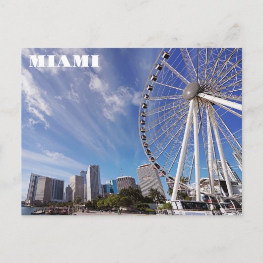 Miami Florida Bayfront Park City Skyline Travel Postkarte (Vorderseite)